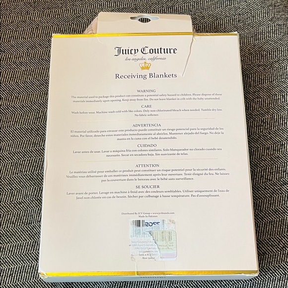 4/$12 Juicy Couture Pink and Cream Receiving Blankets Set - Picture 7 of 7